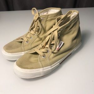 Superga Khaki High Top Canvas Shoes